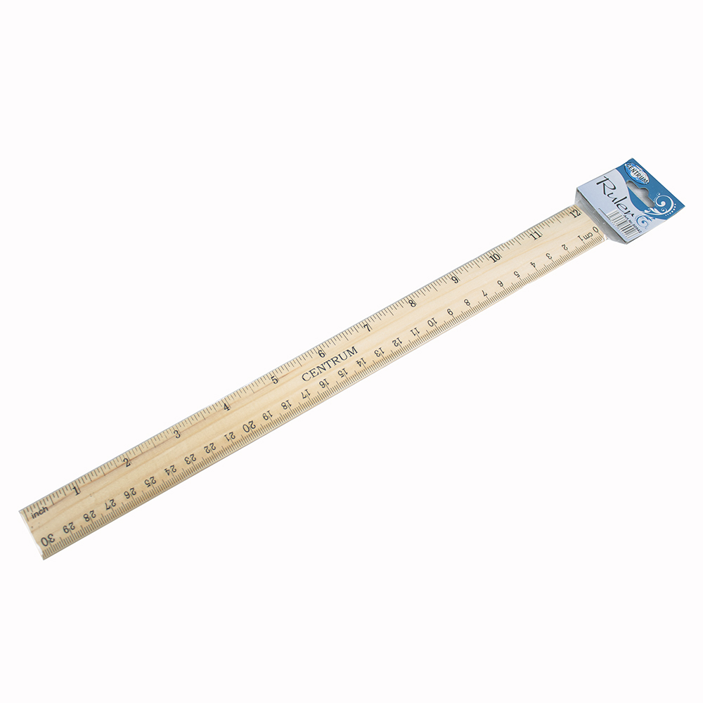 Centrum Ruler Wood Centrum 12in/30cm Wooden Rule 80942