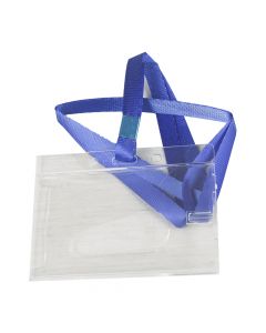 Forofis Hard Plastic Name Badge  2 1/4 x 3 1/2  with Blue lanyard 91639