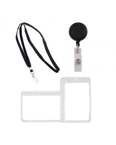 Advantus Badge Holder Kit with Lanyard, Badge Reel, Badge Holder 97756