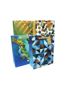 ALEF Gift Bag Geometric Blues Large  50614