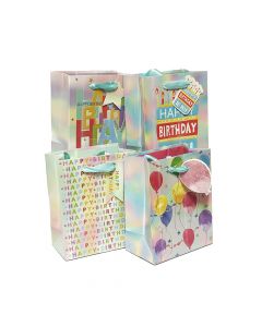 ALEF Birthday Gift Bag Embossed Iridescent Small 50684