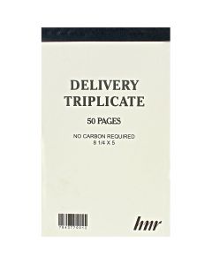 HNR Triplicate Delivery Book  5 x 8 1/4 No Carbon Required NCR