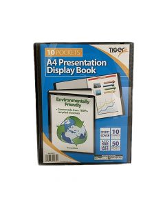 Tiger Presentation Display Book 10-Pocket  A4  Black          300931