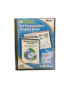 Tiger Presentation Display Book 20-Pocket  A4  Black          300932