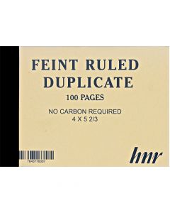 HNR Book Feint Ruled Duplicate 4 x 5 2/3