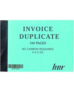 HNR Duplicate Invoice Book 4 X 5 2/3  No Carbon Required NCR