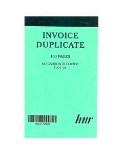 HNR Duplicate Invoice Book 7 x 4 1/4  No Carbon Required NCR