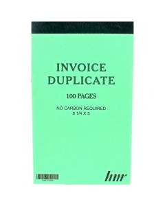 HNR Duplicate Invoice Book  8 1/4 x 5  No Carbon Required NCR
