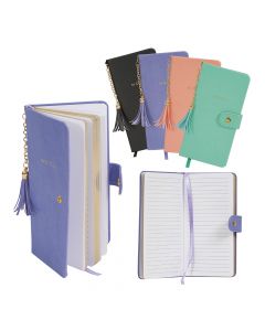 Merangue Note Book 4 x 7 1/2 w/Tassel and Snap closure 1028-8600