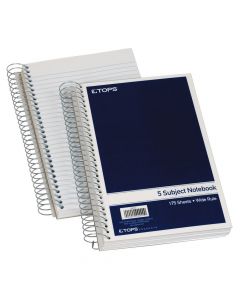 Tops Notebook 5-Subject (9.5 x 6)  Wirebound 175 shts 63859 ea