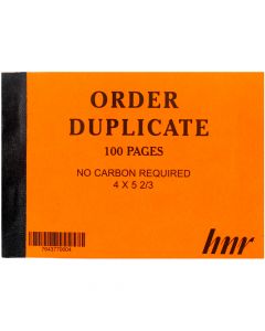 HNR Duplicate Order Book  4 x 5 2/3  No Carbon Required NCR
