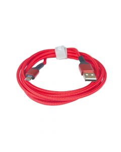 Argom Charge and Sync Cable 2.4A Micro USB 2.0 USB 6ft Red Nylon A00509