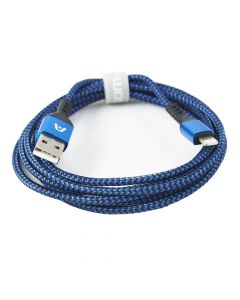 Argom Charge and Sync Lightning Cable 2.4A 2.0 USB 6ft Blue Nylon A00512