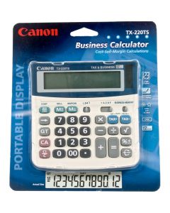 Canon Desk Calculator  12-Digit White TX-220TSII