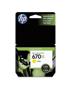 HP Inkjet Cartridge #670XL   Yellow   CZ120AL