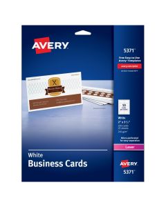 Avery Business Card for Laser Printers White   2 in x 3 1/2 in    5371