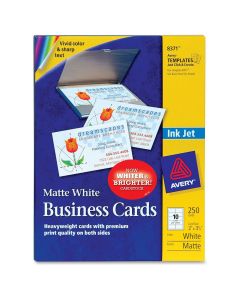 Avery Business Card for Inkjet Printers White   2 in x 3 1/2 in    8371