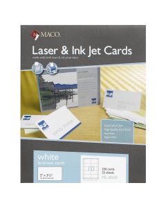 Maco Business Card for Laser Printers White   2 in x 3 1/2 in    ML-8550