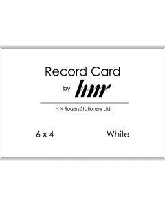 HNR Record Card (Not Ruled)  6 in x 4 in  White