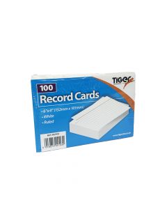 Tiger Record Card Ruled 6 x 4 (100pk)  302103