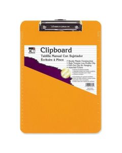 CLi Clipboard  Plastic Letter Size Neon Orange         89765