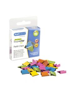 Rapesco SupaClip Refill Clips #40 Assorted Colours  RC4050MC