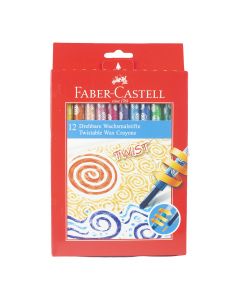 Faber Castell Wax Crayon Set/12 with Twistable Barrel  120003