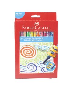 Faber Castell Wax Crayon Set/24 with Twistable Barrel  120004