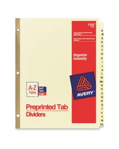 Avery Index Dividers A-Z  Letter Size  C-213 11306 ea set