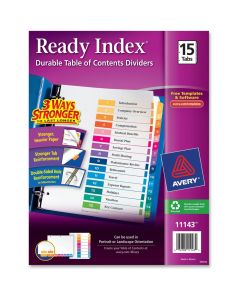 Avery Tab Dividers 1-15 (One Step)        11143