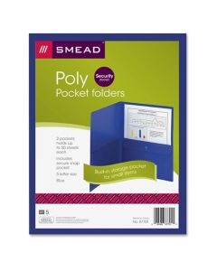 Smead File Portfolio Polyprolene 2-Pocket  Blue   87701