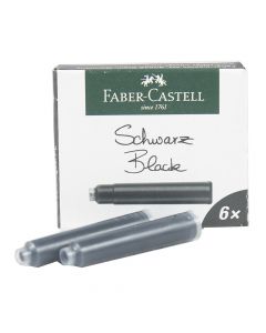 Faber Castell Ink Cartridge Erasable Box of 6 Black  185507