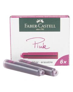 Faber Castell Ink Cartridge Erasable Box of 6 Pink  185508