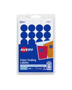 Avery Label Color Coding  3/4 in Diameter  Print/Write Royal Blue 5469