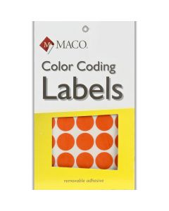 Maco Label Color Coding  3/4 in Diameter   Orange      MR1212-7