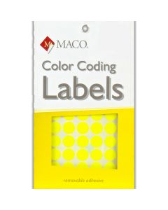 Maco Label Color Coding  1/2 in Diameter   Yellow       MR808-YG