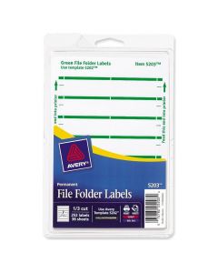 Avery Label File Folder  Print/Write  Green       5203