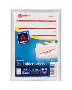 Avery Label File Folder  Print/Write  Red       5201