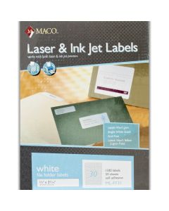 Maco File Folder Label  White Laser/Inkjet Letter Size  ML-FF31