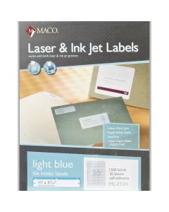 Maco File Folder Label Blue Laser/Inkjet Letter Size  ML-FF34