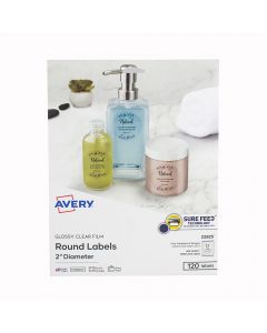 Avery Inkjet Label  2 inch Clear  Round Glossy   22825