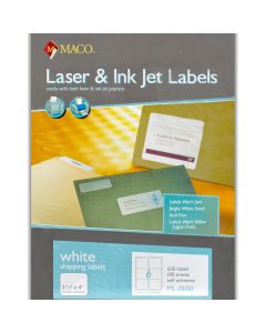 Maco Laser/Inkjet Label  3 1/3 in x 4 in       ML-0600