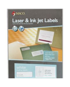 Maco Laser/Ink Jet Label  1 1/3 in x 4 in        ML-1400