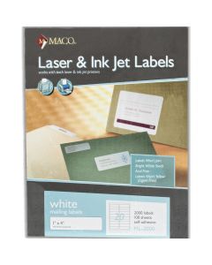 Maco Laser/Inkjet Label   1 in x 4 in       ML-2000