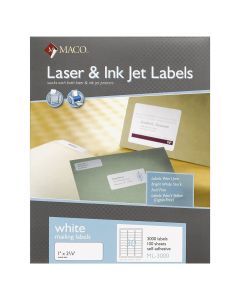 Maco Laser/Ink Jet Label  1 in x 2 5/8 in         ML-3000