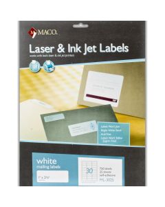 Maco Laser/Ink-Jet Label 1 in x 2 5/8 in    ML-3025