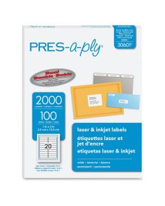 Avery Pres-a-ply Laser Label   1 in x 4 in     30601