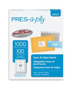 Avery Pres-a-ply Laser Label   2 in x 4 in     30603