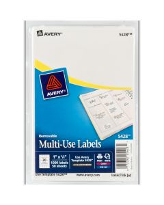 Avery Label Laser/Inkjet  1 inx 3/4 in  White  Multipurpose   5428