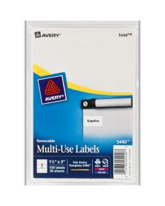 Avery Label White Print or Write  1 1/2 in x 3 in          5440